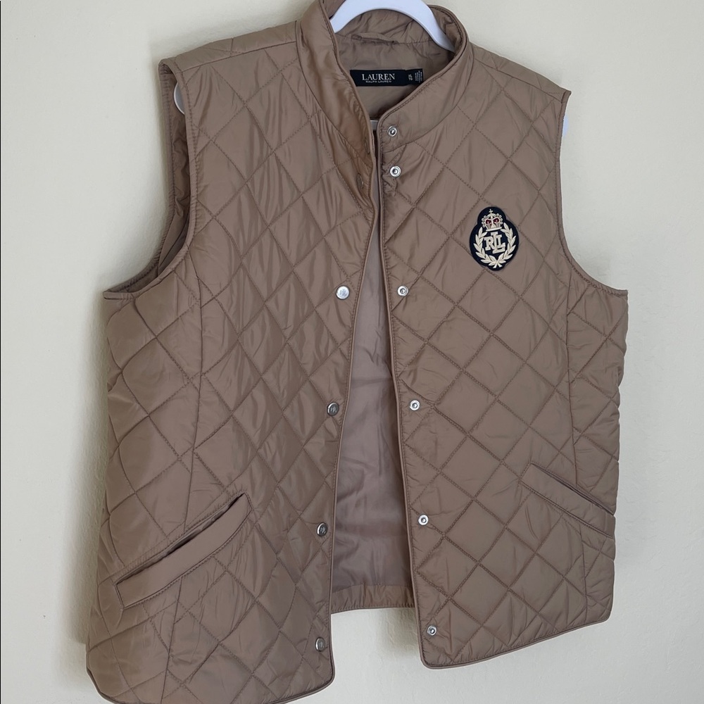 Ralph Lauren Quilted Beige Vest - Picture 6 of 8